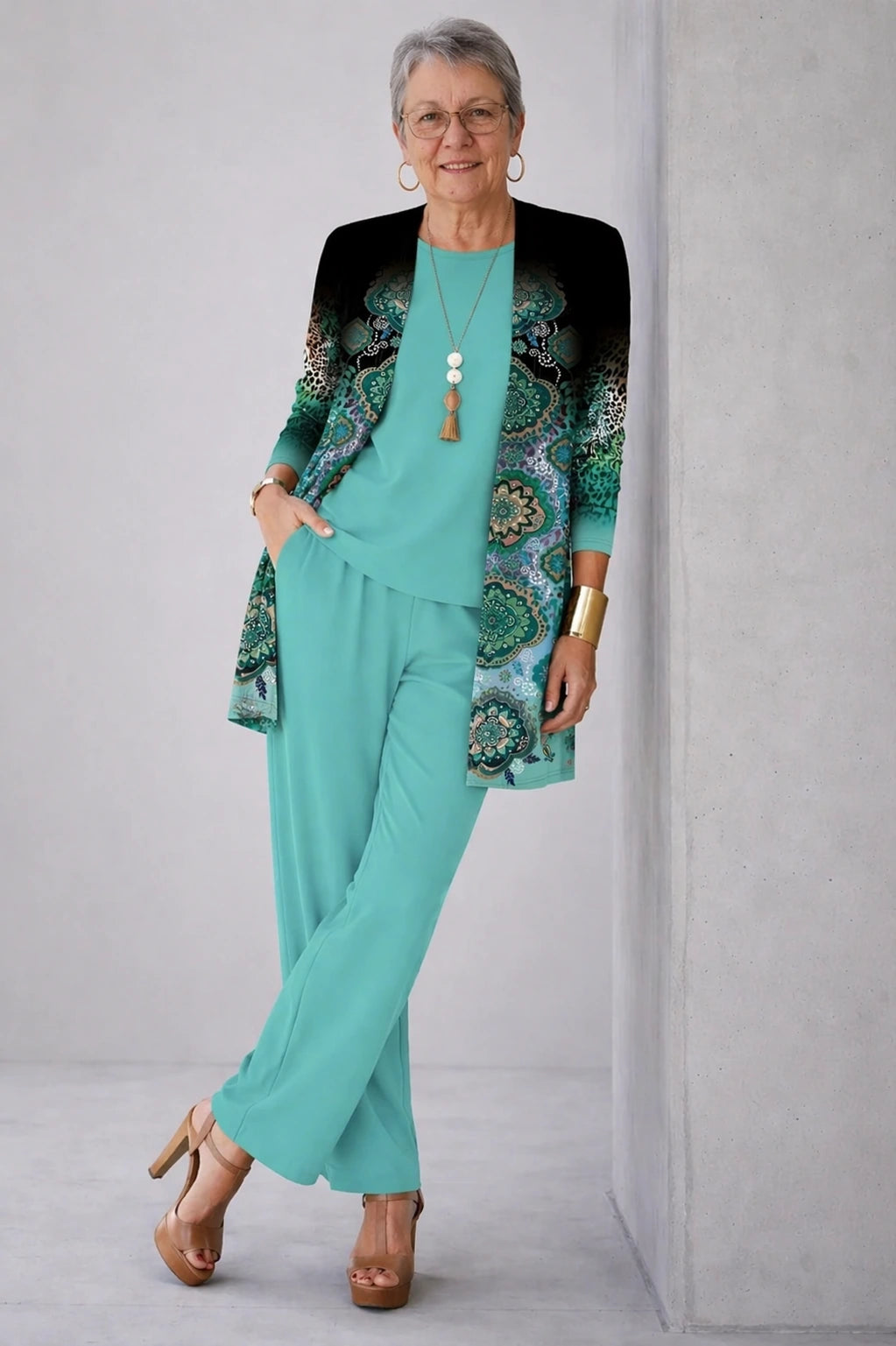 Emmeline – Turquoise Three-Piece Set - view 1