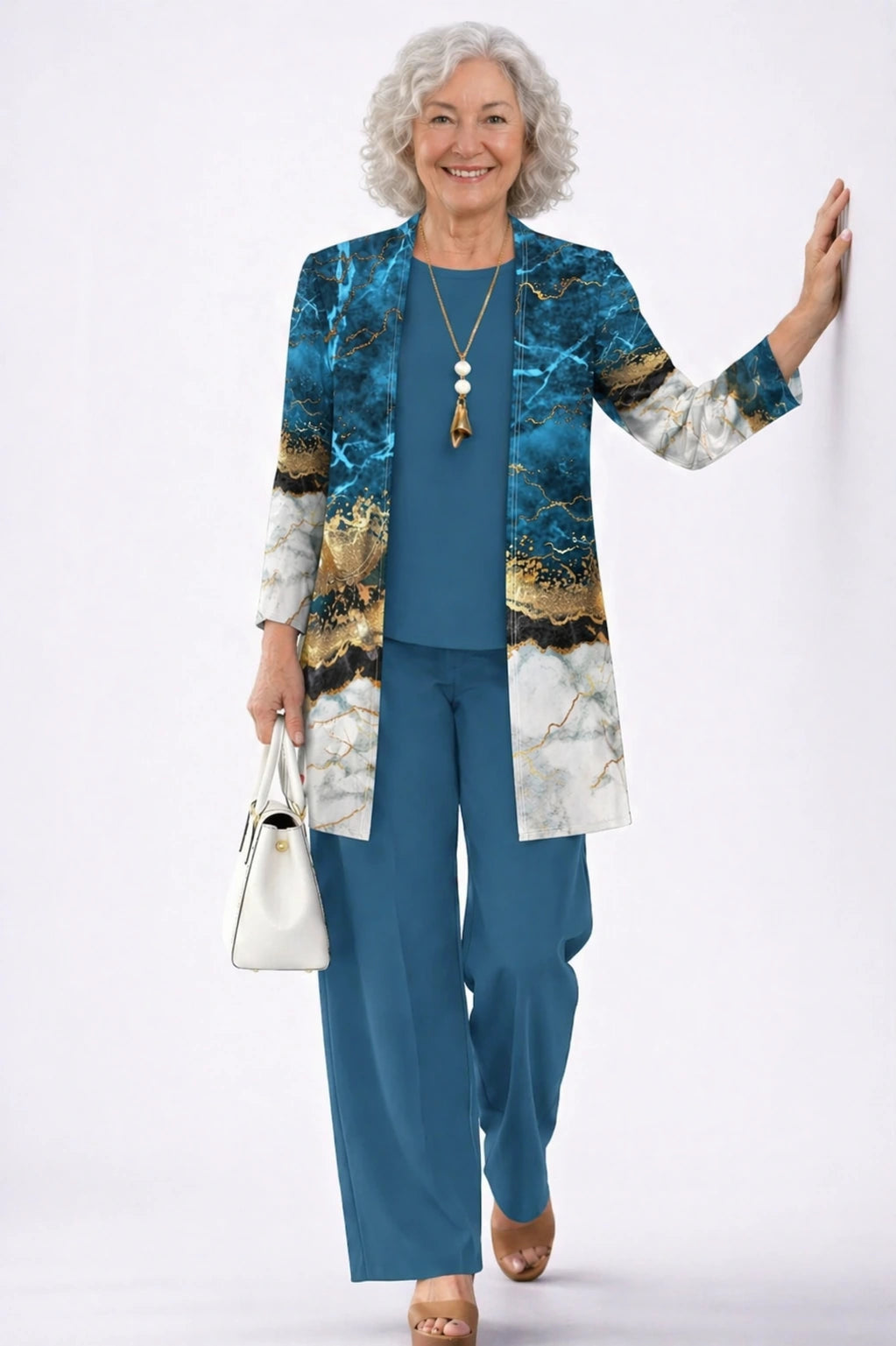 Honora – Teal Marble Three-Piece Set - view 1