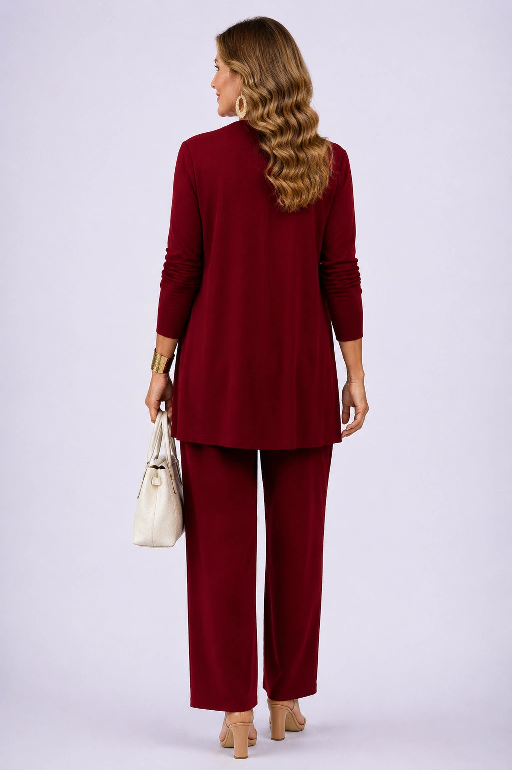Cecily – Burgundy Floral Three-Piece Set - view 2