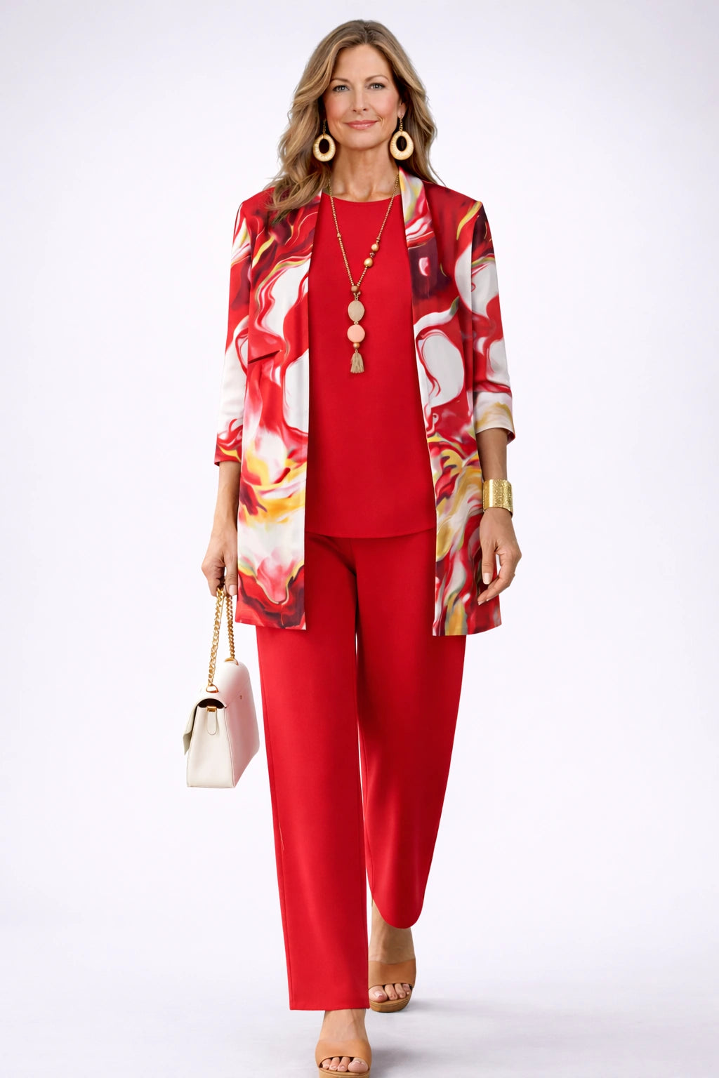 Maud – Scarlet Floral Three-Piece Set - view 1