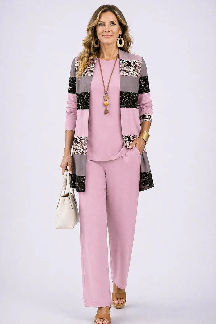 Jenilyn - Classic Elegance Three-Piece Set - Pink