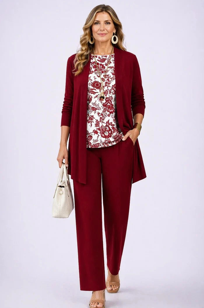 Jenilyn - Classic Elegance Three-Piece Set - White Red
