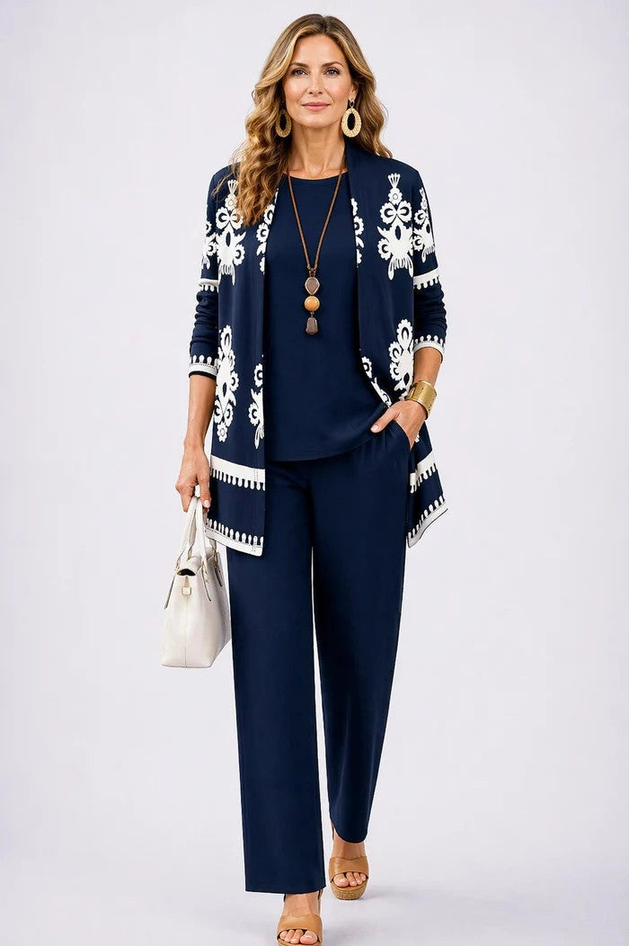 Jenilyn - Classic Elegance Three-Piece Set - Dark Blue