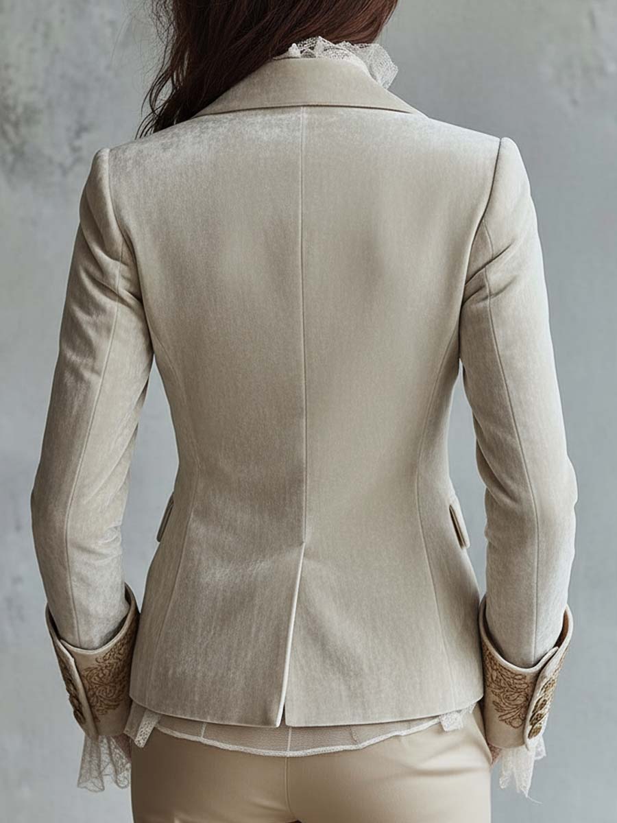 Genevieve – Embroidered Velvet Blazer