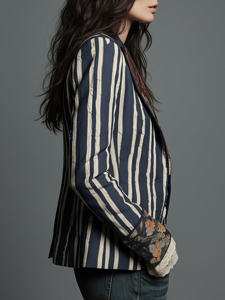 Corinne – Bohemian Striped Blazer