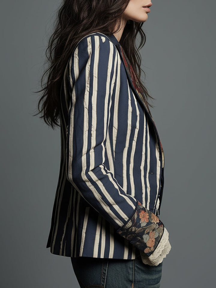 Corinne – Bohemian Striped Blazer