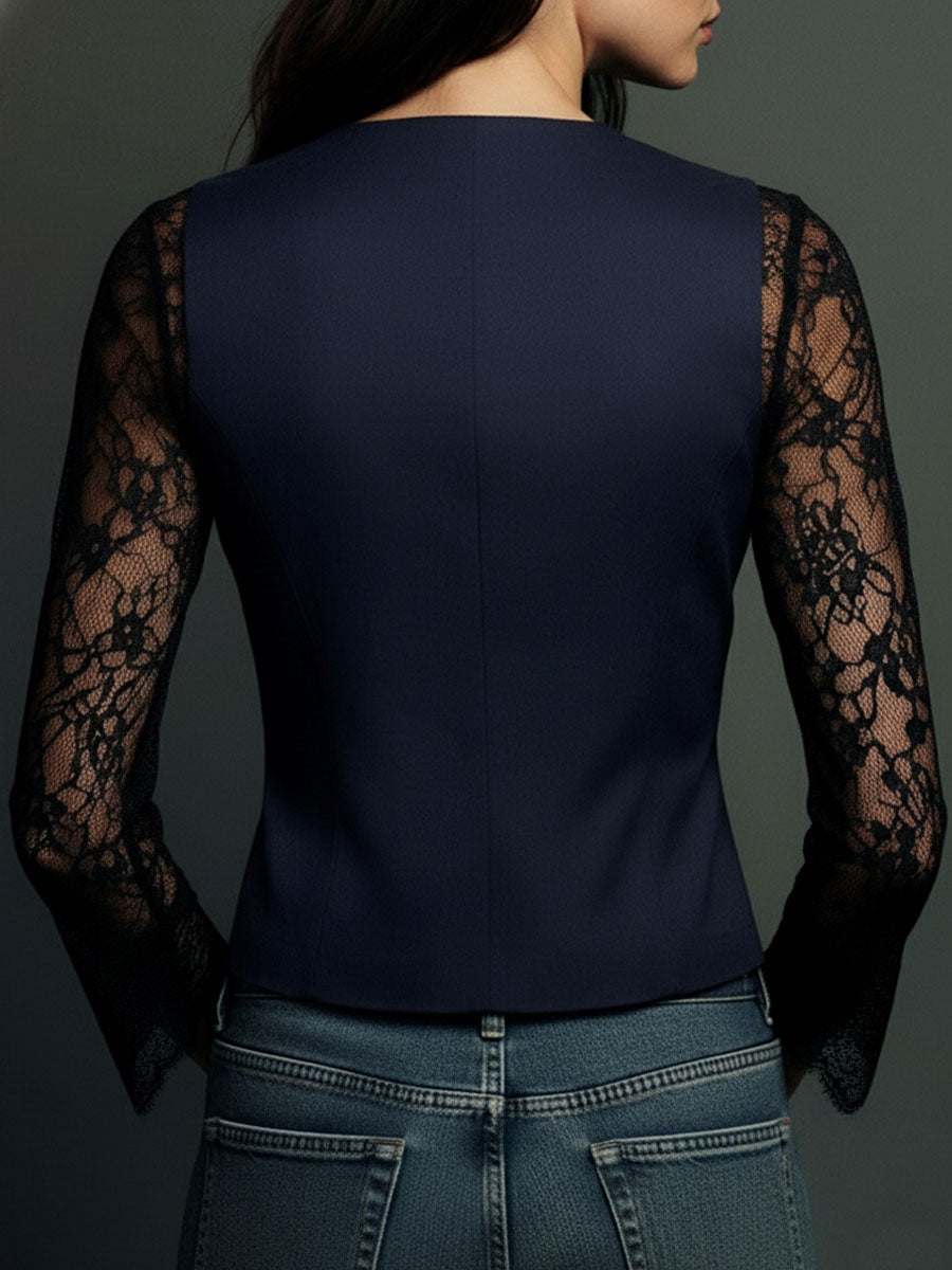 Odalys – Lace-Sleeve Tailored Blazer