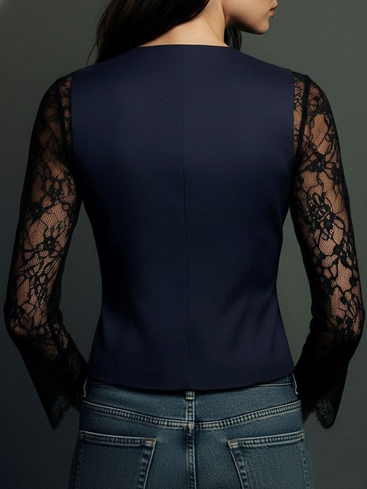 Odalys – Lace-Sleeve Tailored Blazer