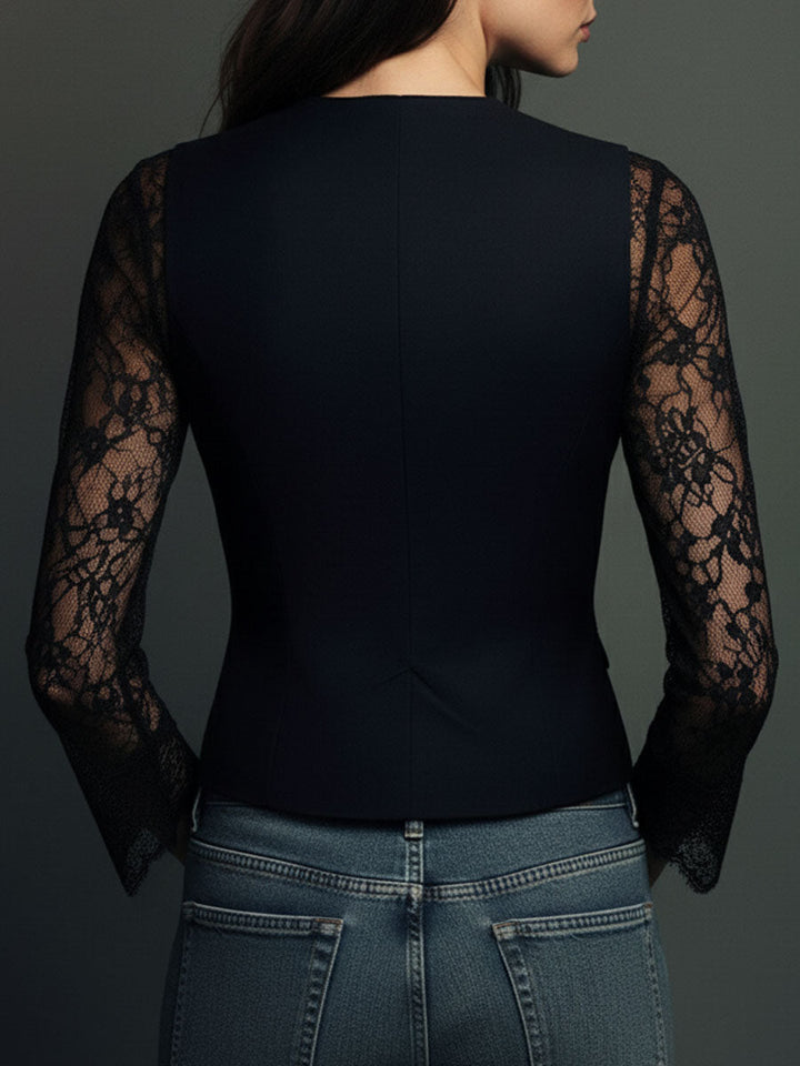 Odalys – Lace-Sleeve Tailored Blazer
