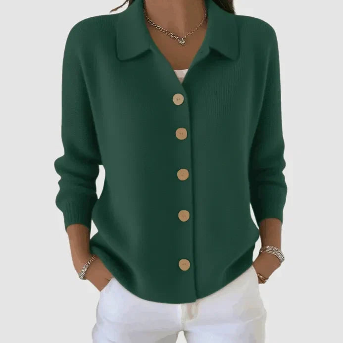 Nadia – Collared Knit Button-Down