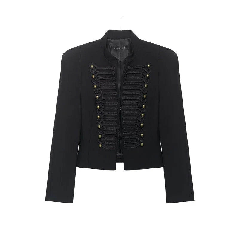 Josephine - Regal Cord Button Military Jacket