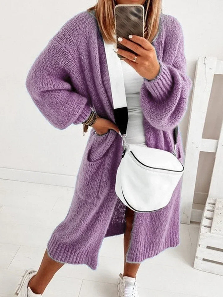 Violette – Long Open-Knit Cardigan