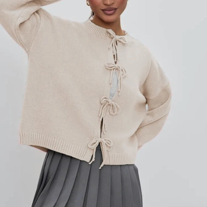 Wren – Ribbon-Tie Cropped Cardigan