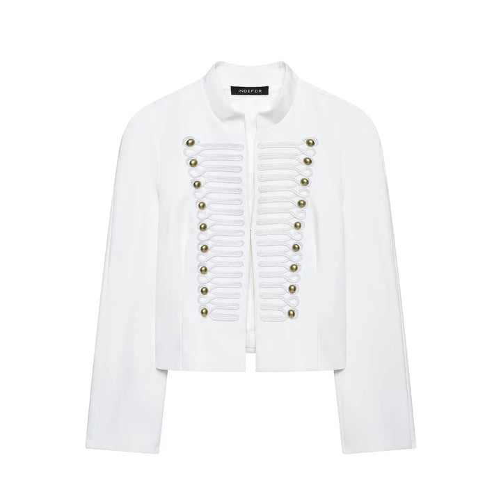 Josephine - Regal Cord Button Military Jacket