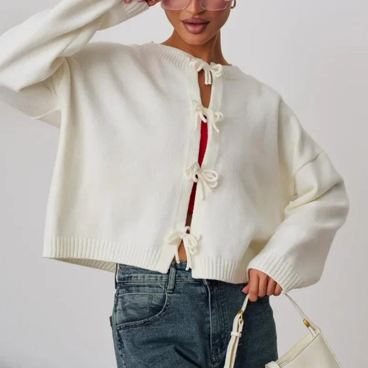 Wren – Ribbon-Tie Cropped Cardigan