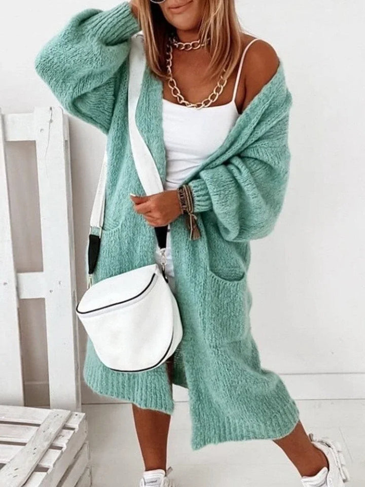 Violette – Long Open-Knit Cardigan