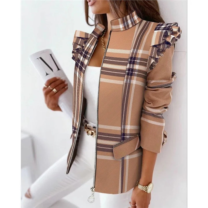 Harper - Plaid Zip Blazer