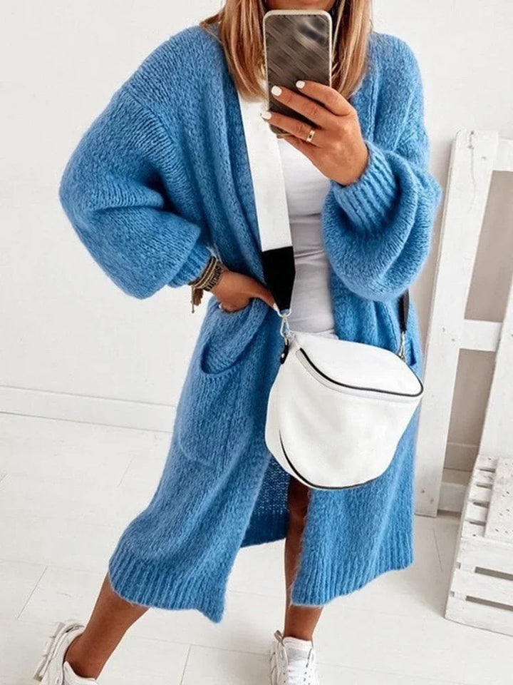 Violette – Long Open-Knit Cardigan