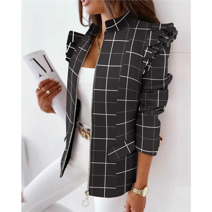 Harper - Plaid Zip Blazer
