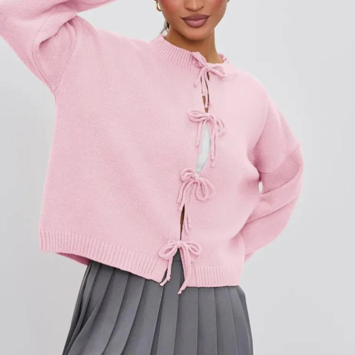 Wren – Ribbon-Tie Cropped Cardigan