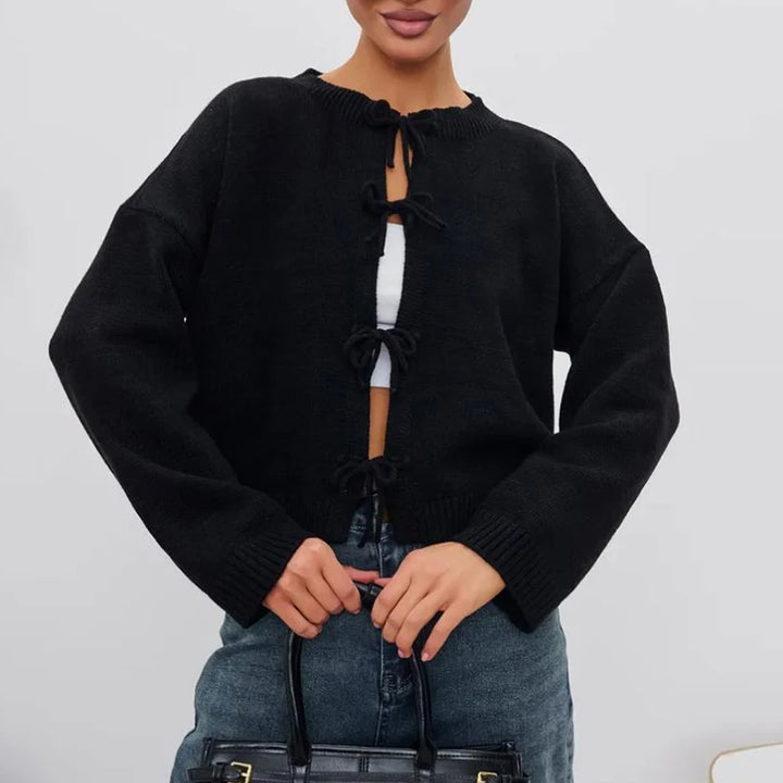 Wren – Ribbon-Tie Cropped Cardigan
