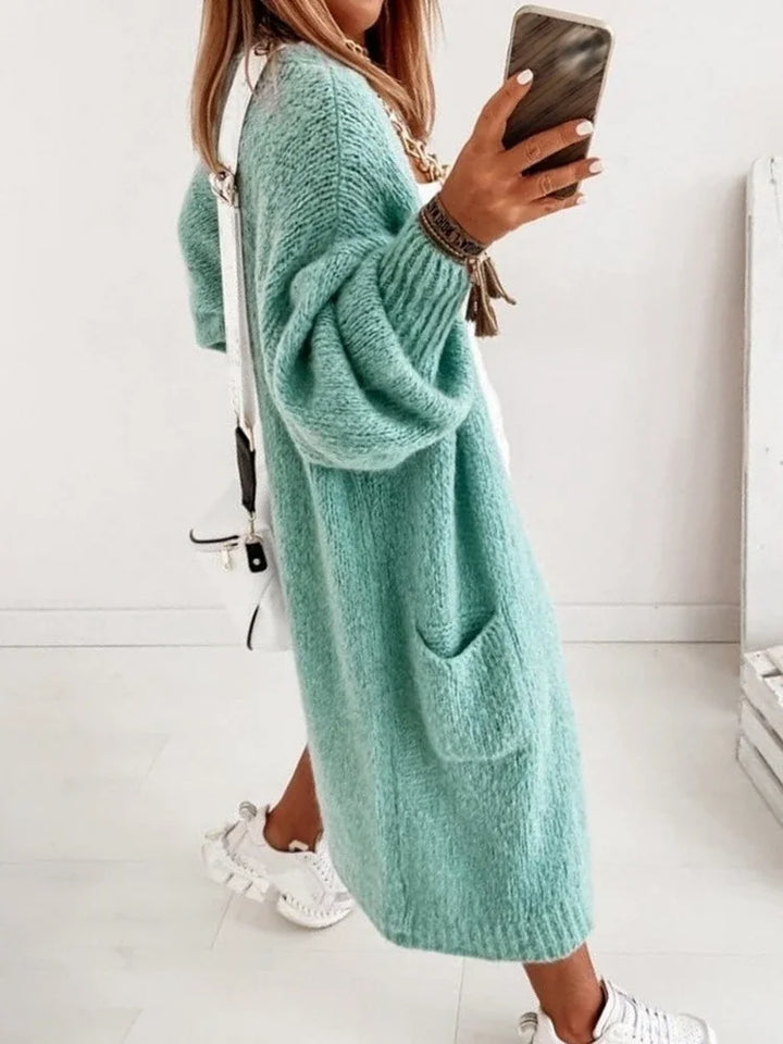 Violette – Long Open-Knit Cardigan