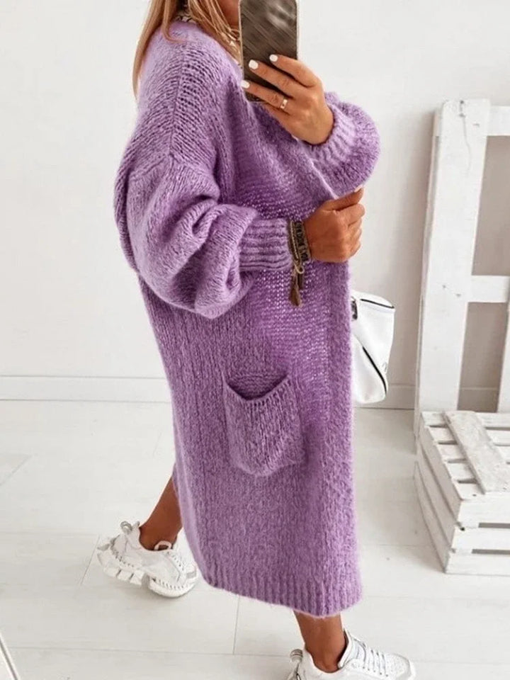 Violette – Long Open-Knit Cardigan
