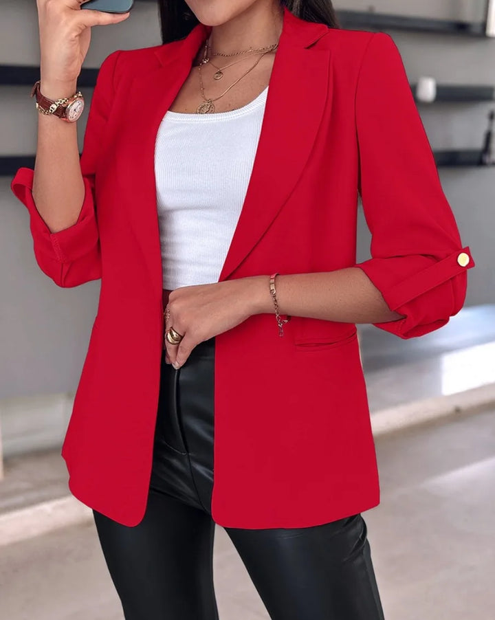 Céleste – Open-Front Roll-Tab Blazer