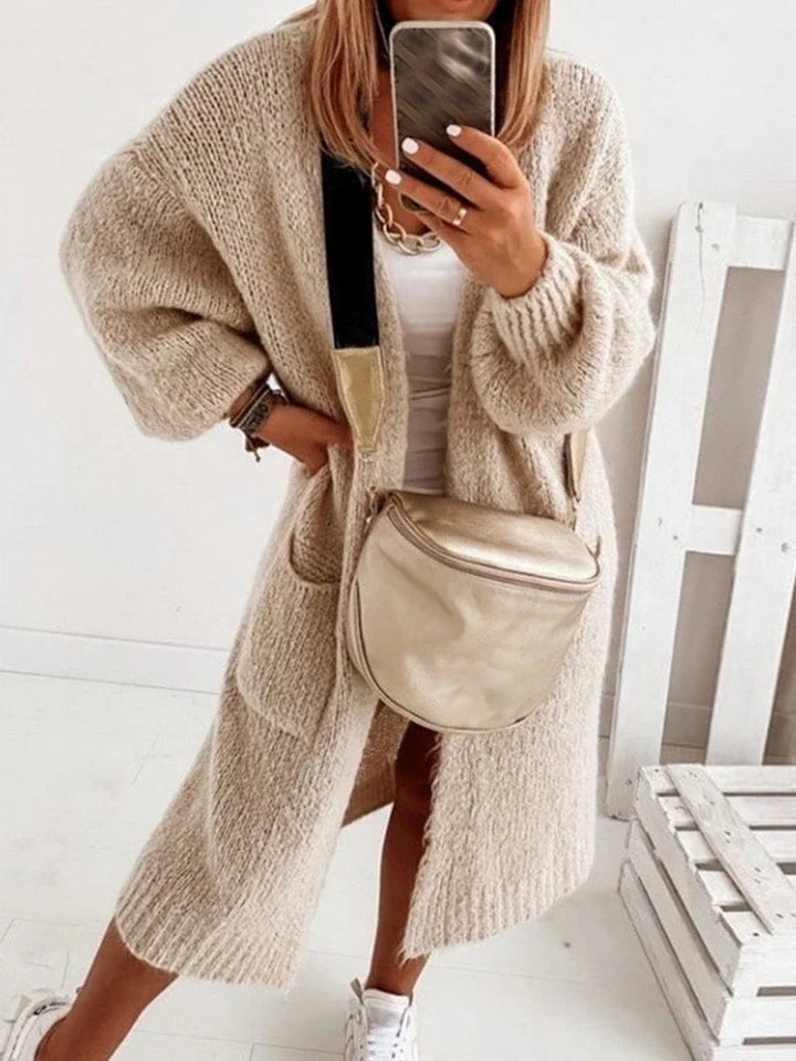 Violette – Long Open-Knit Cardigan