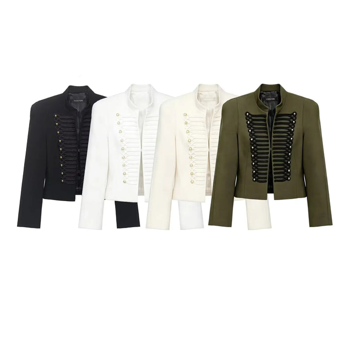 Josephine - Regal Cord Button Military Jacket
