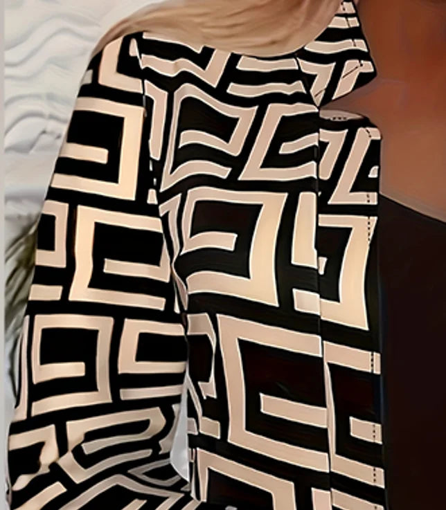 Nadia – Graphic Maze-Print Blazer