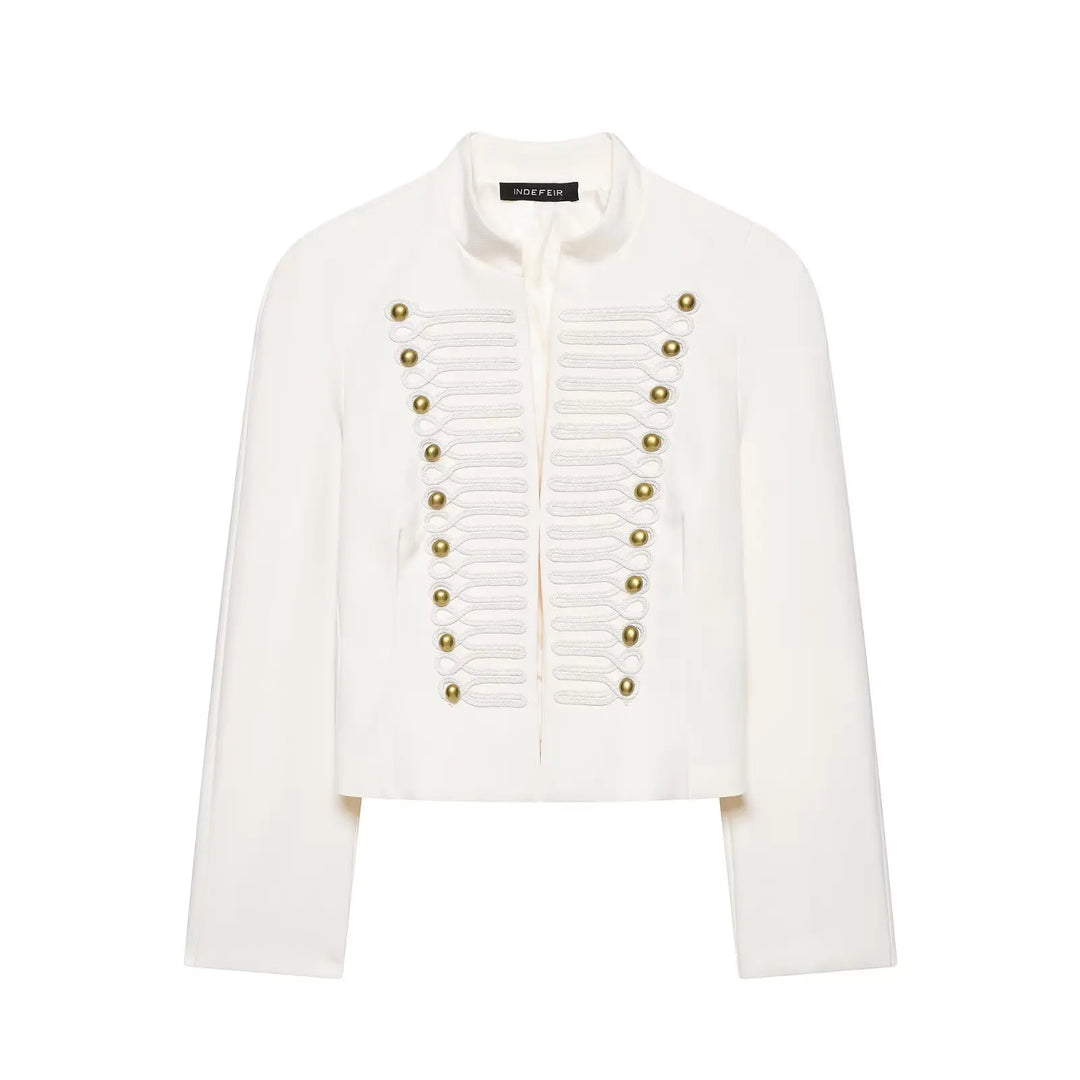 Josephine - Regal Cord Button Military Jacket