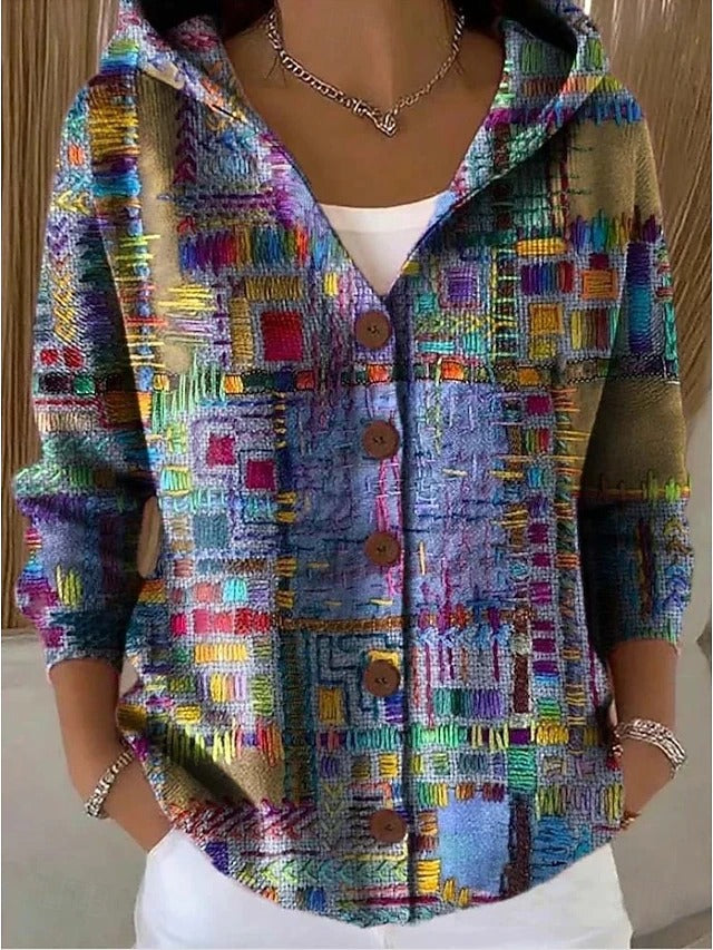 Mosaic – Artisan Print Hooded Cardigan