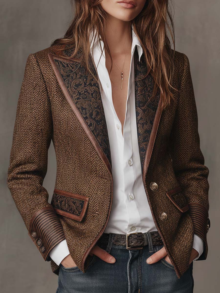 Wynnifred – Tweed Paisley Statement Blazer
