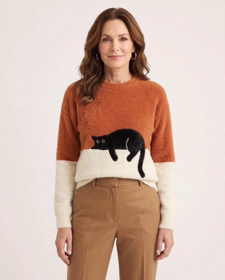 Tabitha – Colorblock Cat Sweater