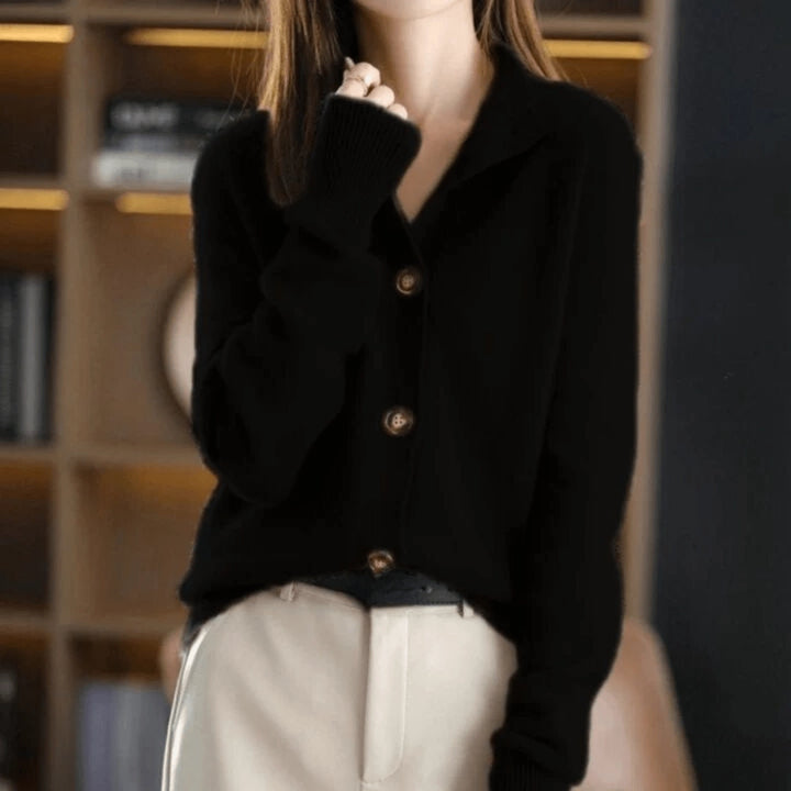 Annie – Cashmere Collared Cardigan