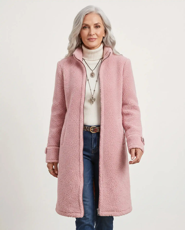 Carissa - Full-Zip Lambswool-Feel Stand Collar Jacket