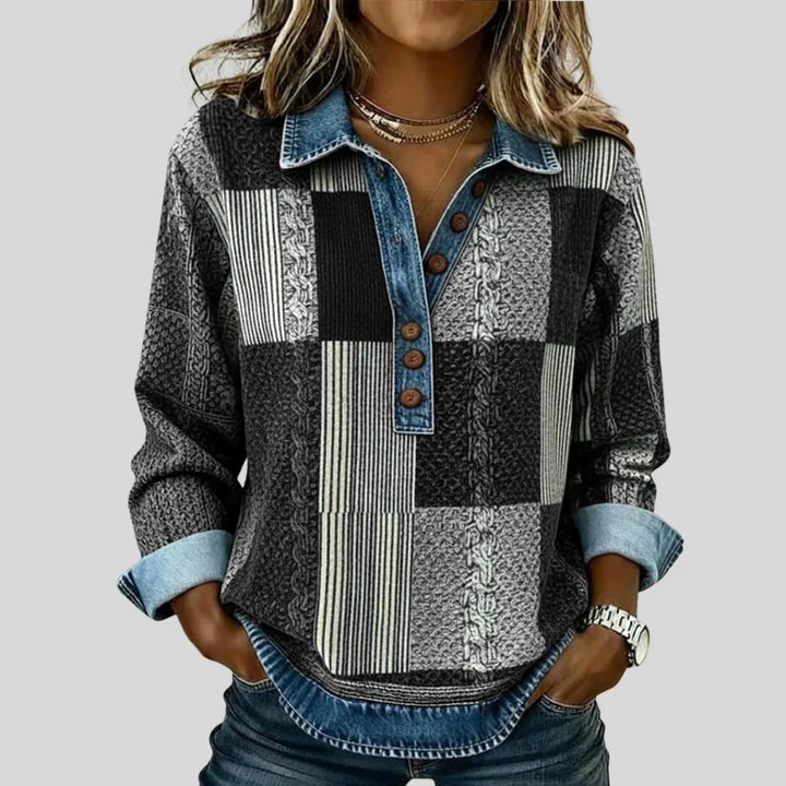 Meridell - Colorblock Print Sweatshirt