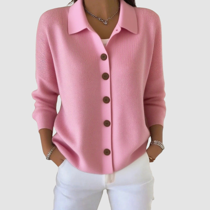 Nadia – Collared Knit Button-Down