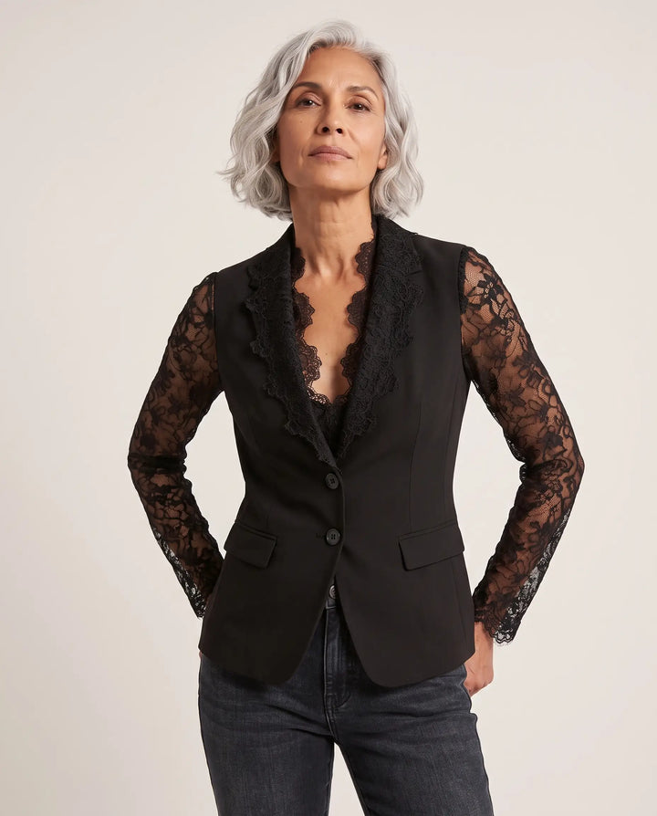Odalys – Lace-Sleeve Tailored Blazer
