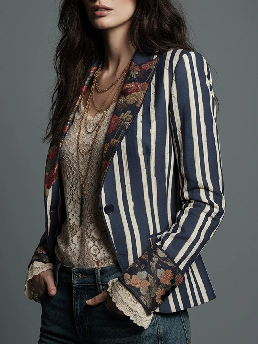 Corinne – Bohemian Striped Blazer