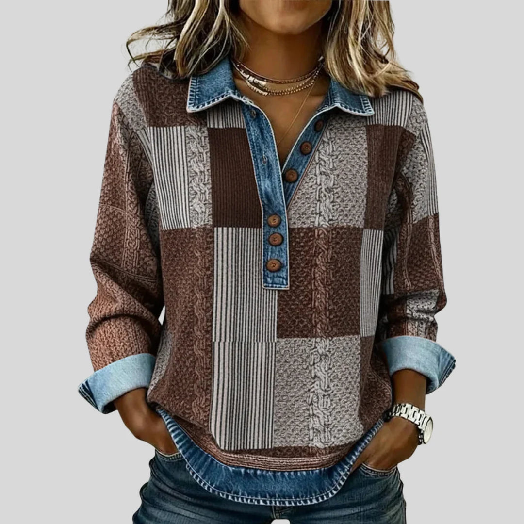 Meridell - Colorblock Print Sweatshirt