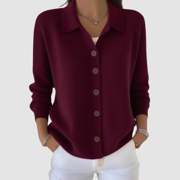 Nadia – Collared Knit Button-Down