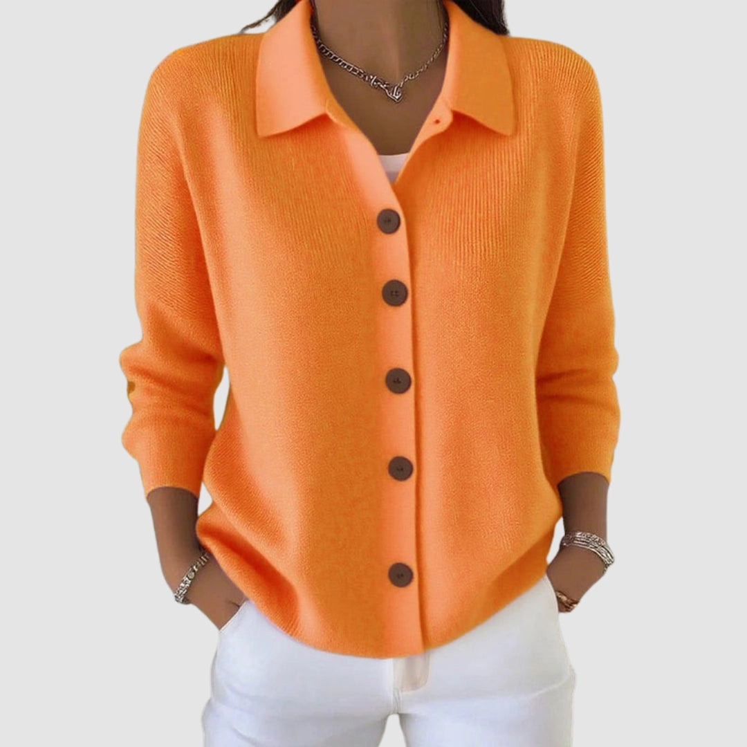 Nadia – Collared Knit Button-Down