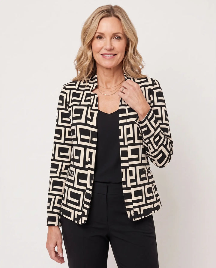 Nadia – Graphic Maze-Print Blazer