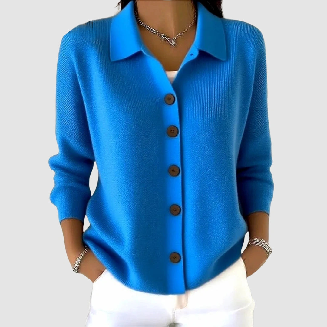 Nadia – Collared Knit Button-Down