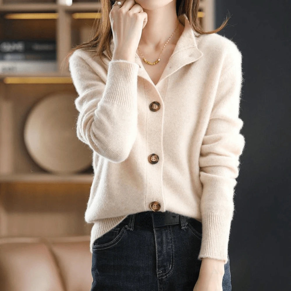 Annie – Cashmere Collared Cardigan