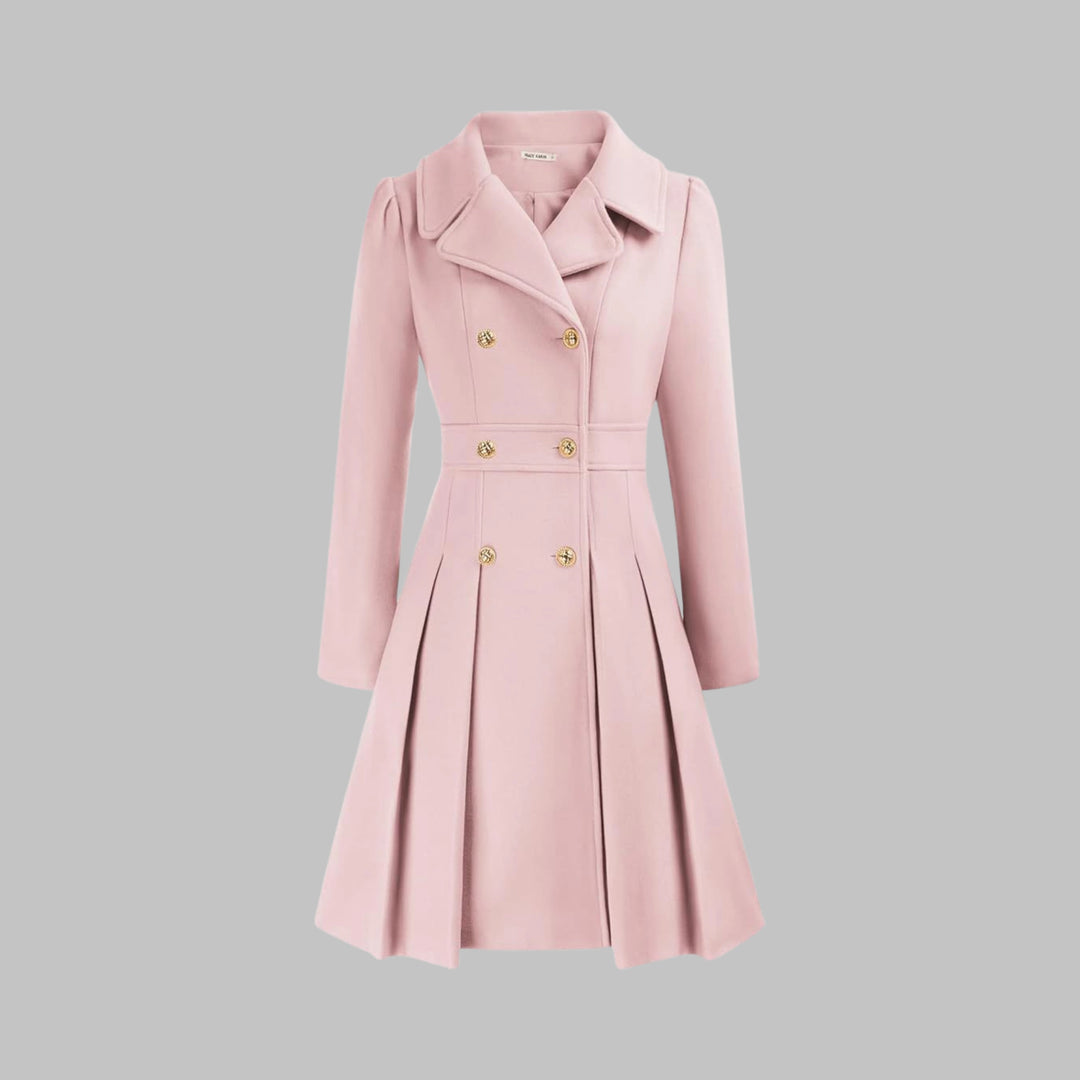 Dami - Classy Double Button Long Sleeve Coat