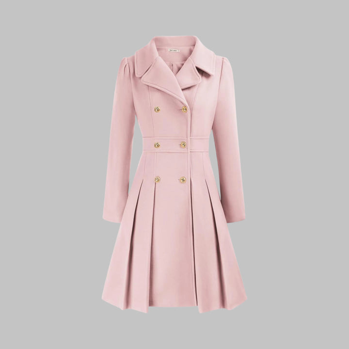 Dami - Classy Double Button Long Sleeve Coat