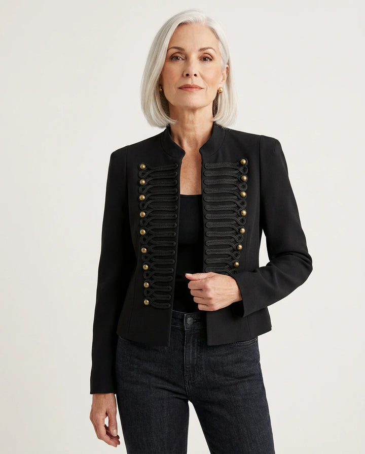 Josephine - Regal Cord Button Military Jacket